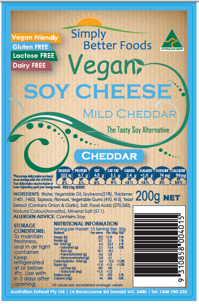 Simply Better Foods Mild Cheddar
